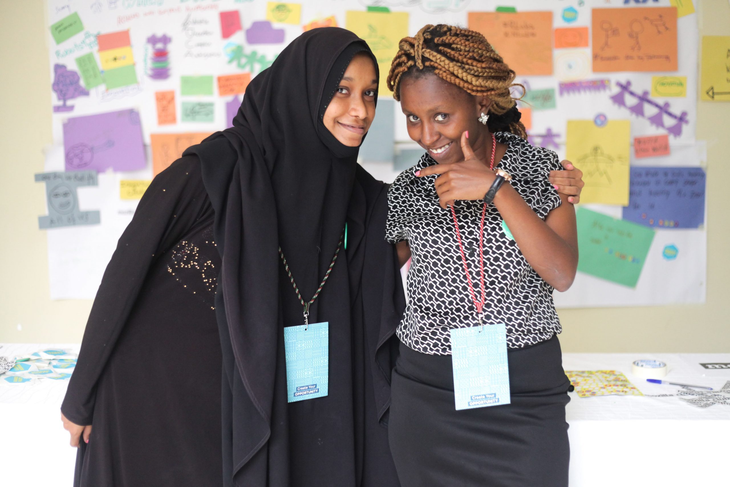 A photo of Aisha Abdulkadir and Ruth Kaveke from Kenya